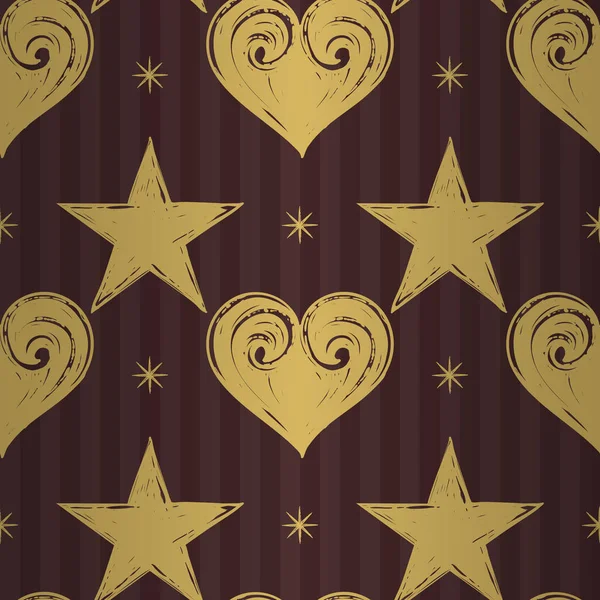 Stars Hearts Background Vector Illustration — Stock Vector