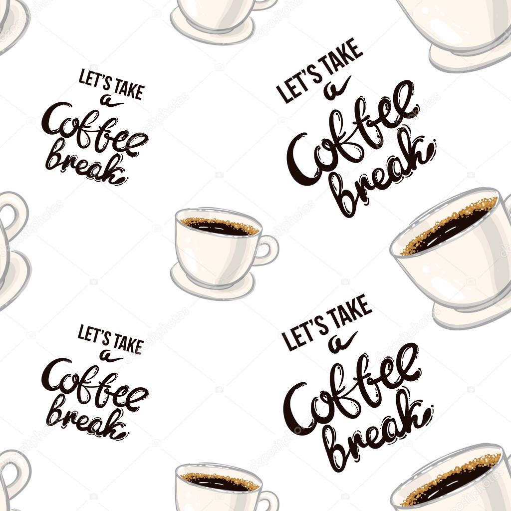 aroma, coffee background, vector illustration 