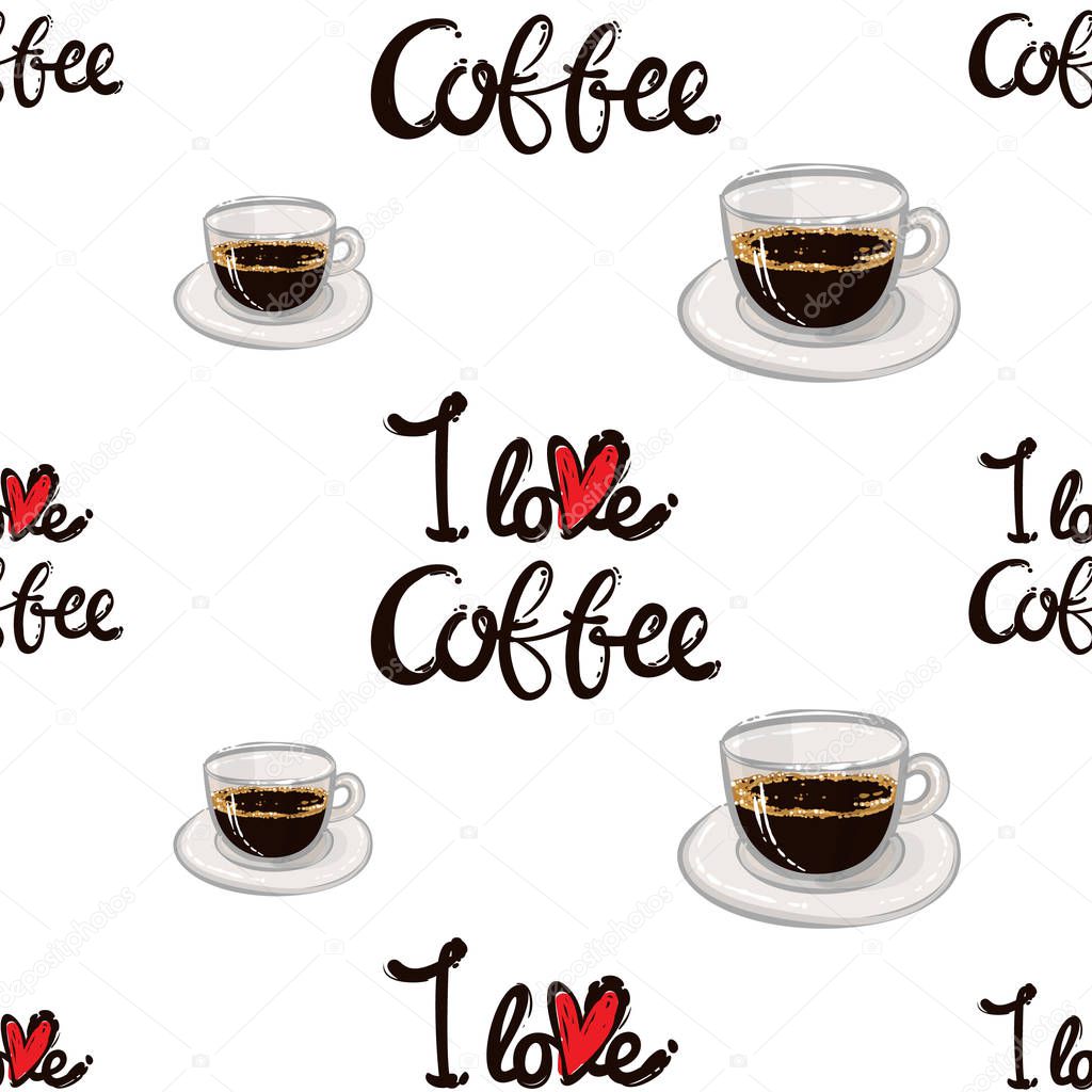 aroma, coffee background, vector illustration 