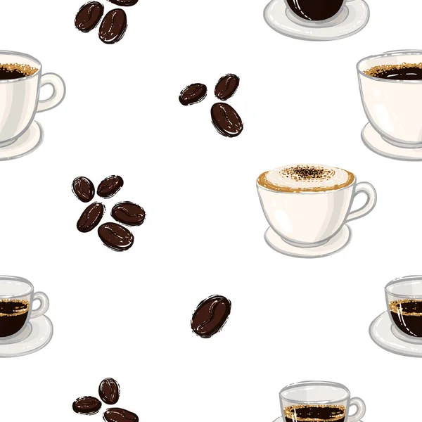 Aroma Koffie Achtergrond Vectorillustratie — Stockvector