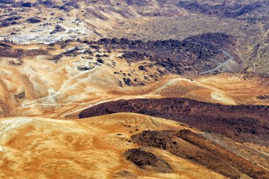 Tenerife, Kanarya Adaları volkanik arazinin jeolojik olarak çeşitli manzara