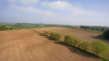 Kırsal kırsal tarım alanlarının Üstten Görünüm