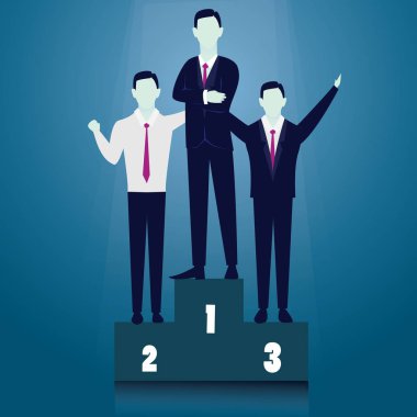 İş rekabet kavramı. Kazanan işadamı