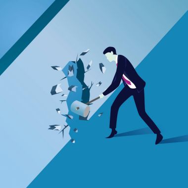 İşadamı engel duvar Breaking