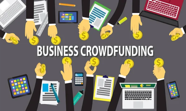 Business Crowd Concetto di finanziamento — Vettoriale Stock