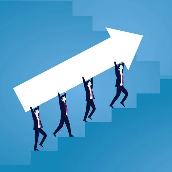 Businessman climb success ladder — Stock Vector