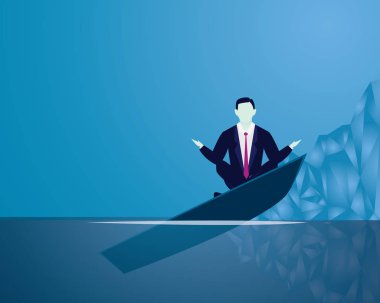 İşadamı Yoga konumda. Sakin sakin ol iş