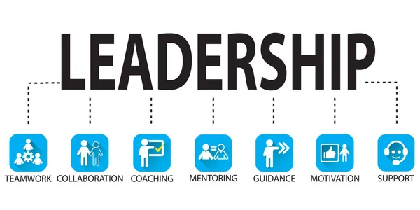 Лидерство Бизнес. Иконная типография лидера — стоковый вектор