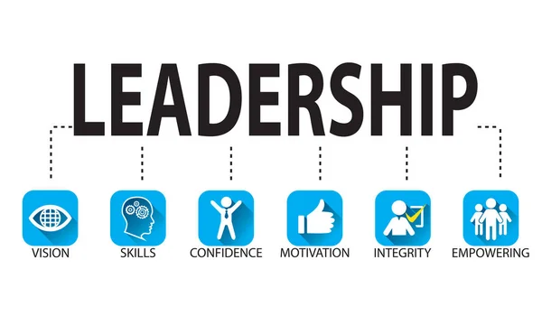 Лидерство Бизнес. Иконная типография лидера — стоковый вектор