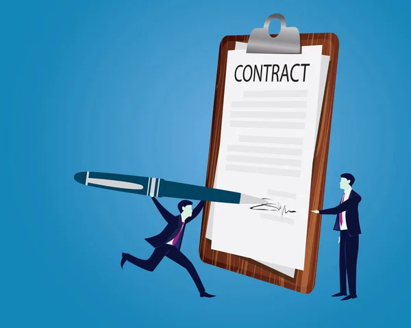 Contract Signing Legal Agreement Concept (em inglês). Ilustração vetorial — Vetor de Stock