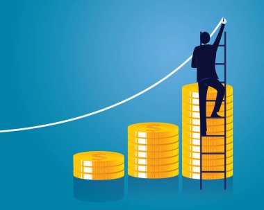 İşadamı ve para kavramı. Vectorillustration