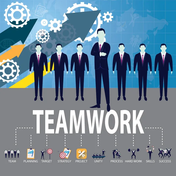 Business-Teamwork-Team harte Arbeit Konzept. Vektorillustration — Stockvektor