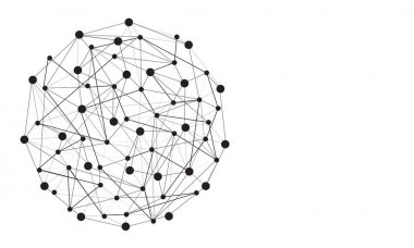 Soyut çizgi ve nokta Global bağlantı