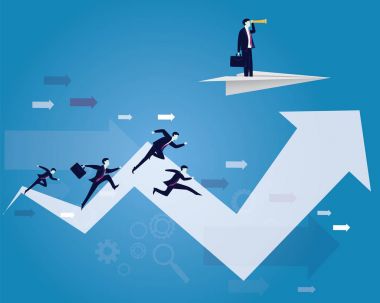 İşadamı gelecek vizyon kavramı