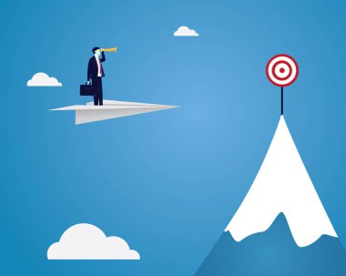 İşadamı gelecek vizyon kavramı