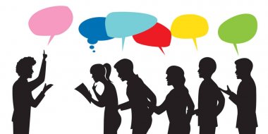 İş iletişim siluet