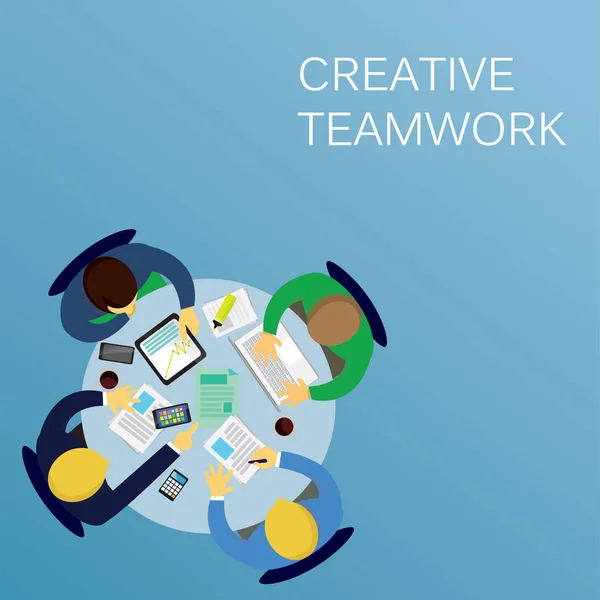 Lavoro di squadra creativo aziendale — Vettoriale Stock