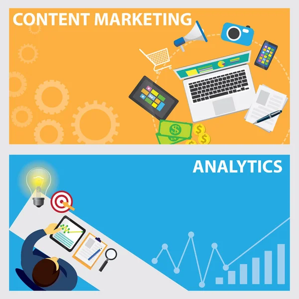 Illustration de marketing de contenu — Image vectorielle