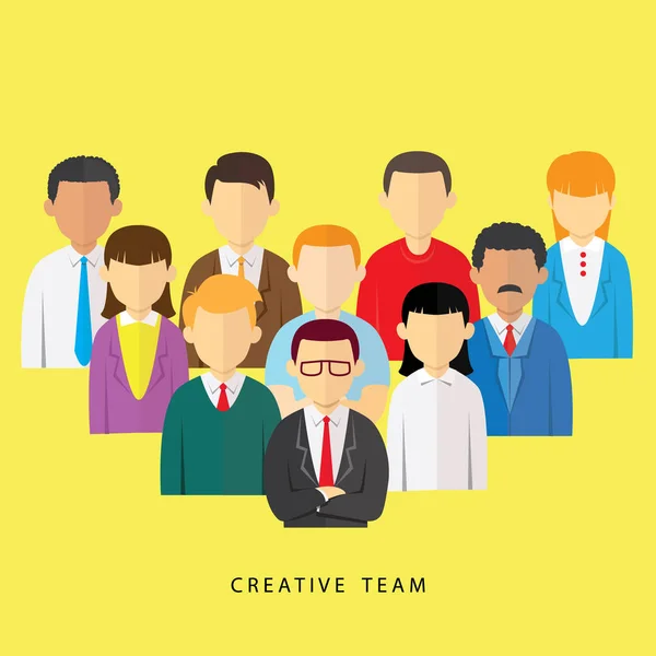 创意团队领导和员工头像 — 图库矢量图片