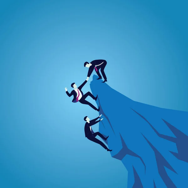 Vector Illustration Business Teamwork Concept Businessmen Working Together Helping Each Vector Graphics