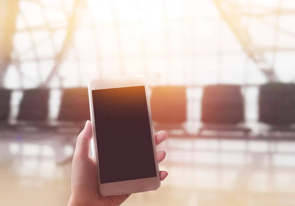 Elele hücre telefon ile boş kopya alanı perde, Fe