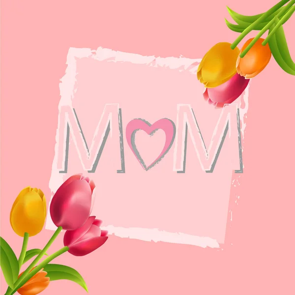 Dzień matki kolorowe tulipany tło kwiat. — Wektor stockowy