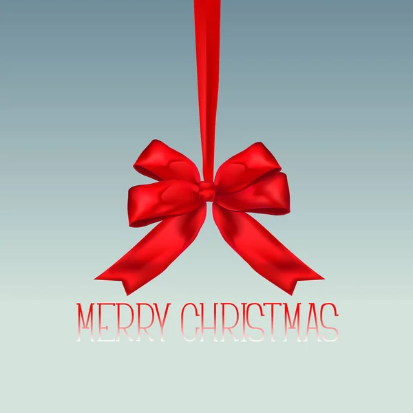 Noel kağıt kartı kırmızı yay şerit ve çam. Kış arka plan.