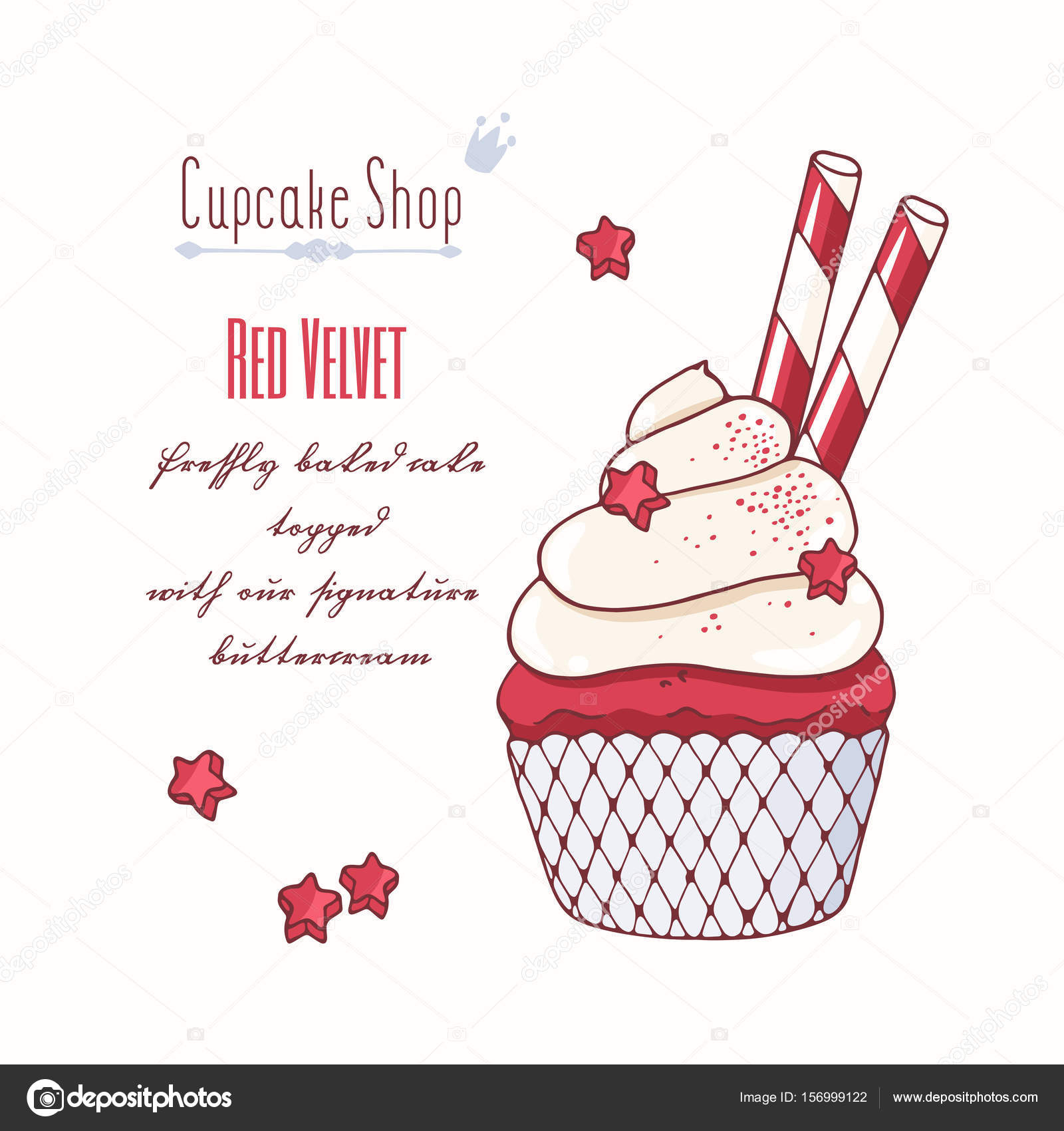 78 张Cupcake de veludo vermelho 库存插图|DepositPhotos, image size:963x1024