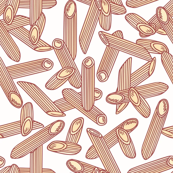 Ručně tažené těstoviny penne bezešvé vzor. Zázemí pro restauraci nebo potraviny obalový design — Stockový vektor