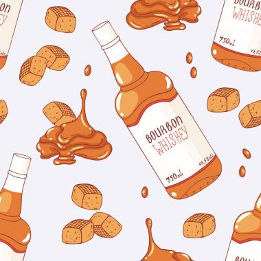 Elle çizilmiş karamel ve bourbon viski lezzet ile Seamless Modeli