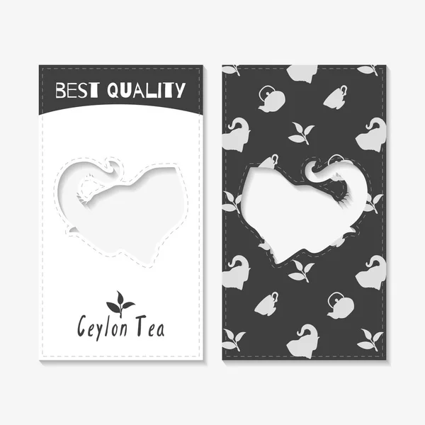 Tarjetas de visita de Tea shop — Vector de stock