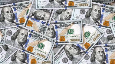 Banknot para arka plan ile lots-in 100 ABD Doları faturaları kapatmak