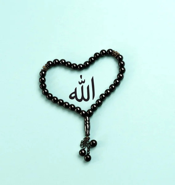 イスラム教徒の祈りビーズ 愛のアッラーの賛美のイスラム教 Tasbeeh — ストック写真