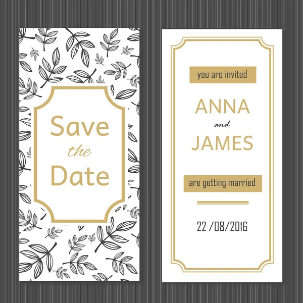 Invitation de mariage moderne avec un design abstrait . — Image vectorielle