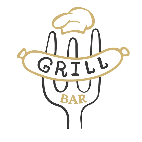 Grill bar logo. Vintage barbecue ristorante logo design . — Vettoriale Stock