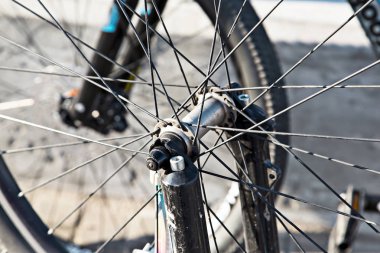 Bisiklet tamir. Bisiklet zinciri yakın çekim.