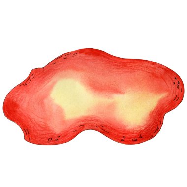 Kırmızı suluboya lekesini sil.