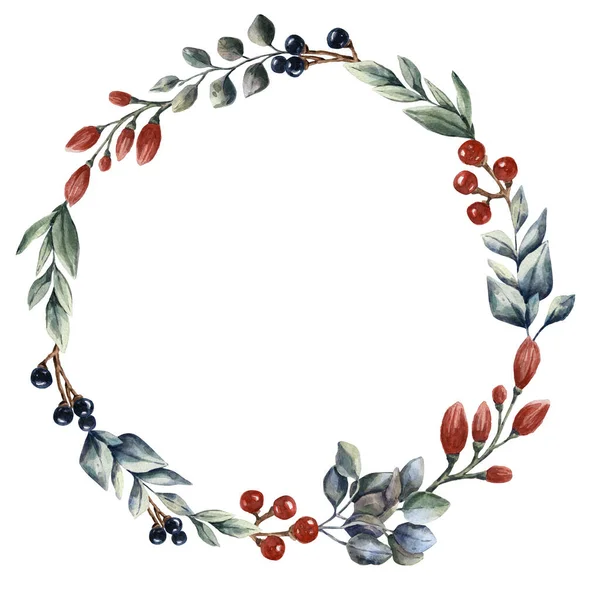 Watercolor flower wreath — Stock Photo, Image