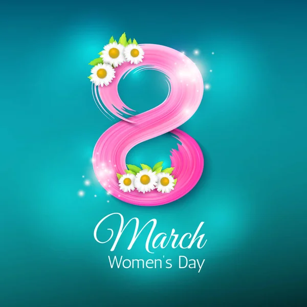 8 марта, Международный женский день. Открытка — стоковый вектор