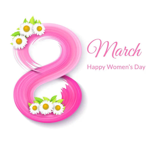 8 mars, internationella kvinnodagen. Gratulationskort Royaltyfria Stockvektorer
