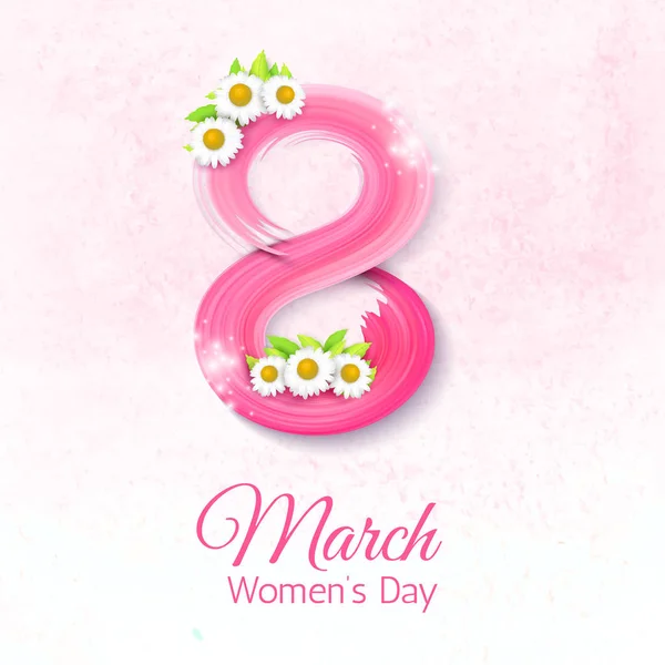 8 mars, internationella kvinnodagen. Gratulationskort Royaltyfria illustrationer