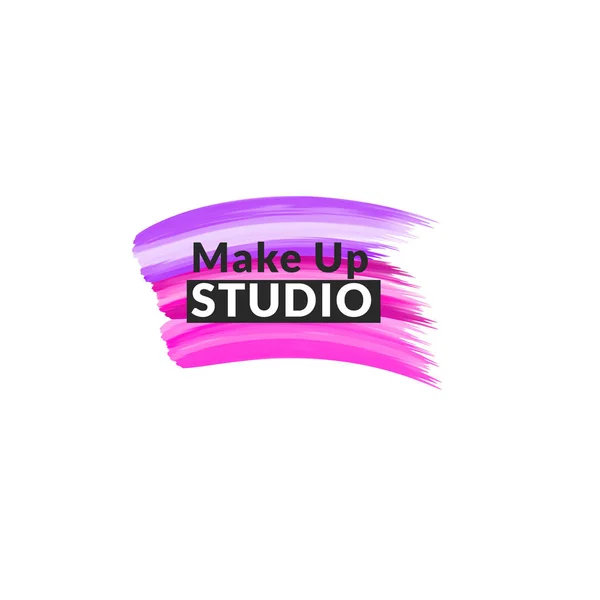 Makeup studio logo designmall. Stockvektor