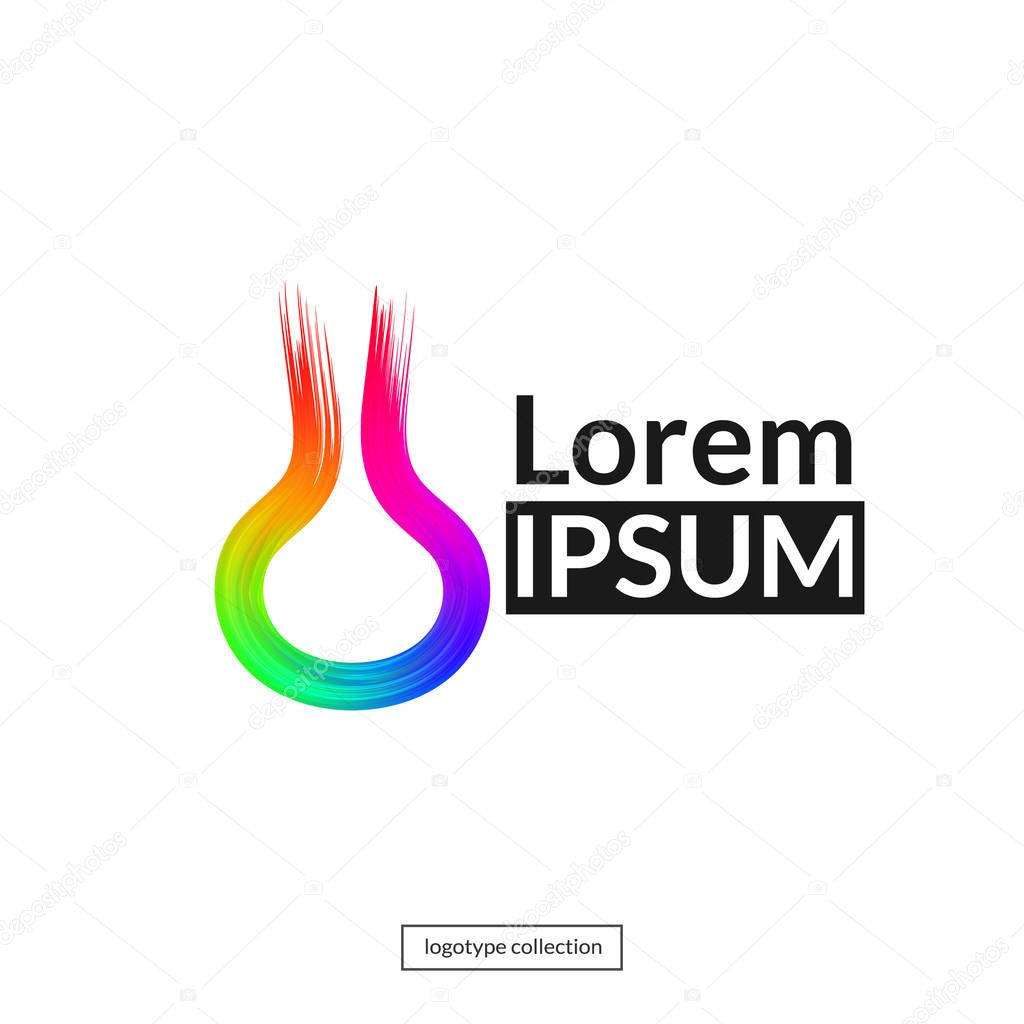 Abstract element for design. Rainbow logo template. Vector