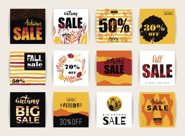 Sanatsal yaratıcı sonbahar Satılık kart dizisini. 