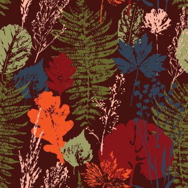 Soyut sonbahar yaprakları ile Seamless Modeli.