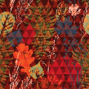 Soyut sonbahar yaprakları ile Seamless Modeli.