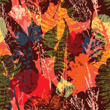 Soyut sonbahar yaprakları ile Seamless Modeli.