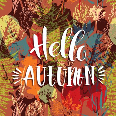 Tasarım sonbahar sorunsuz arka plan ile yazı