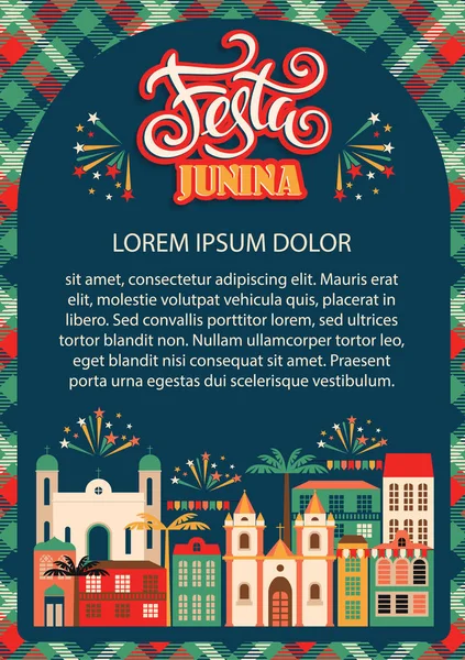 Fiesta latinoamericana, la fiesta de junio de Brasil . — Vector de stock