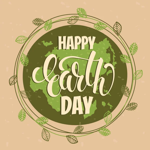 Earth Day concept with hand draw lettering. — Stock Vector